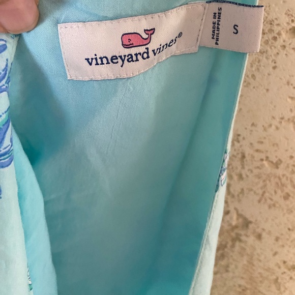 Vineyard Vines Guana HalterFloral Blue Sleeveless Top 100% cotton, lined, size S - Picture 5 of 7